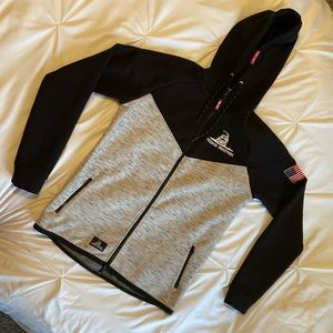 Freedom industries size XL black and white zip up hoodie